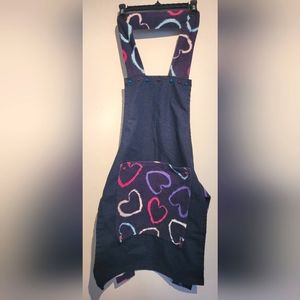 ⏰️3/$10 Cute handmade apron with beads and hearts printed